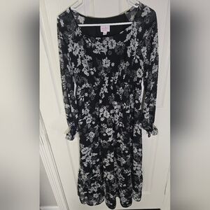 Ingrid & Isabel Maternity Floral Long Sleeve Womens Maxi Dress Size Medium